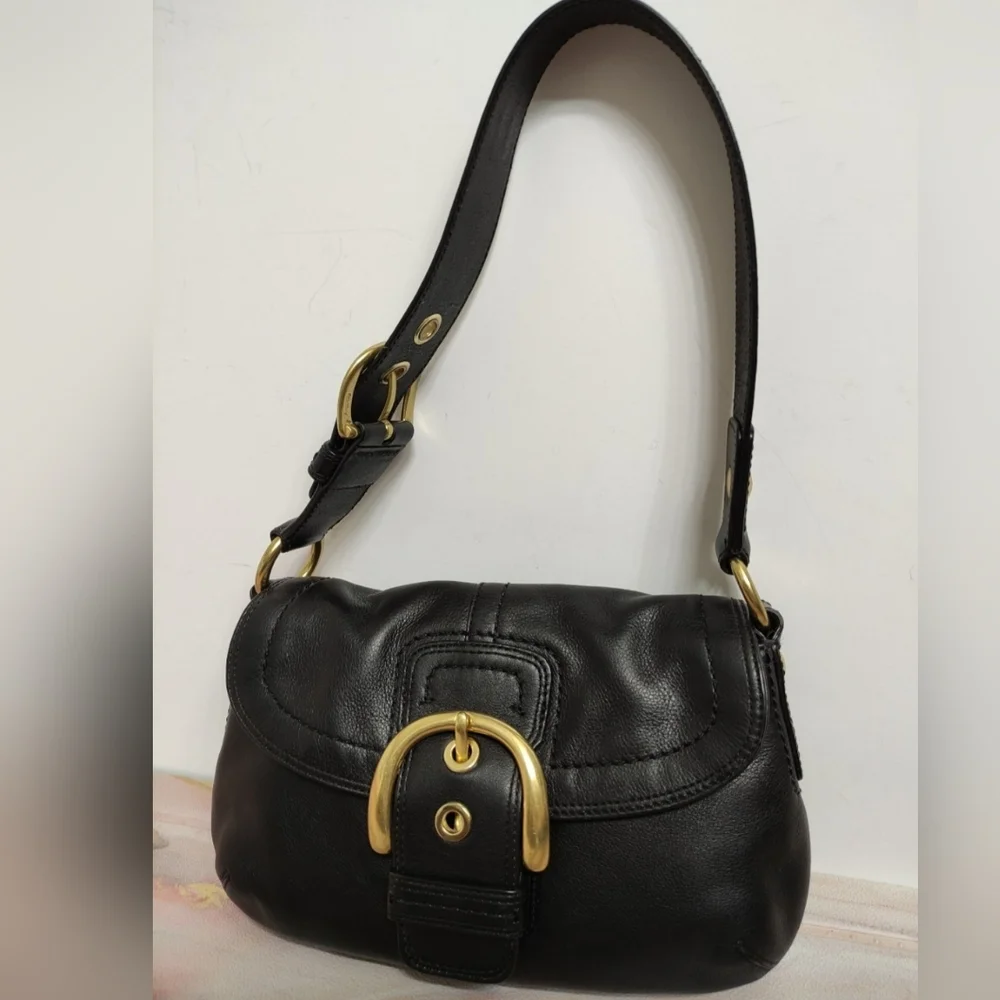 Coach F11840 Soho Leather Shoulder Bag Black Y2K - Picture 2 of 12